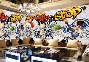 3D Graffiti Rock Baby Party Brick Wall Murals Wallpaper Art Decals Decor IDCWP-TY-000081