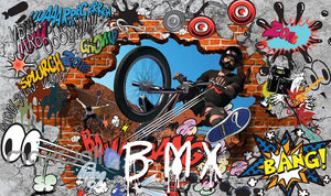 3D Graffiti Bicycle Xsports Wall Murals Wallpaper Wall Art Decals Decor IDCWP-TY-000088