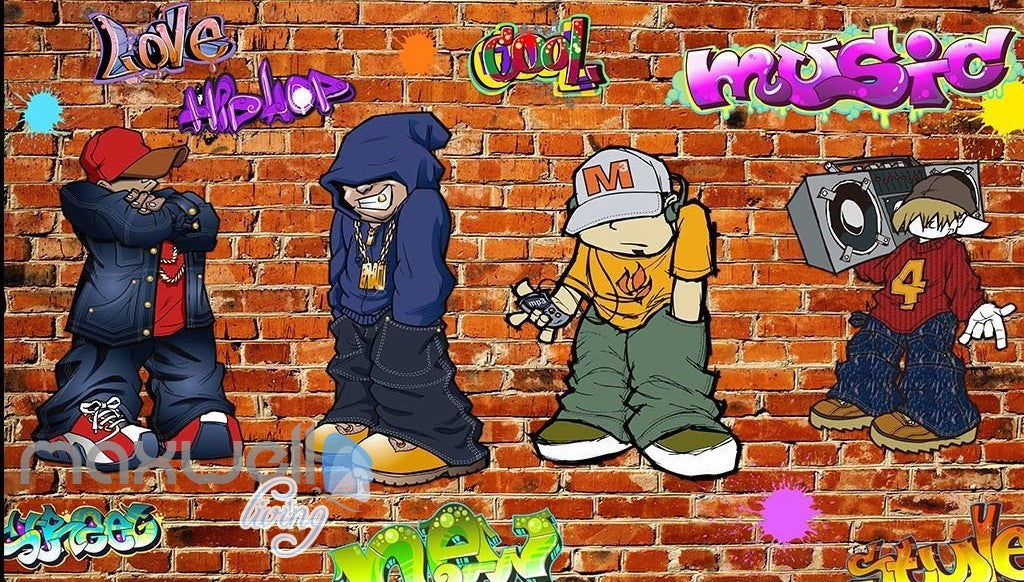 3D Graffiti Hip Hop Boys Wall Murals Wallpaper Wall Art Decals Decor IDCWP-TY-000098
