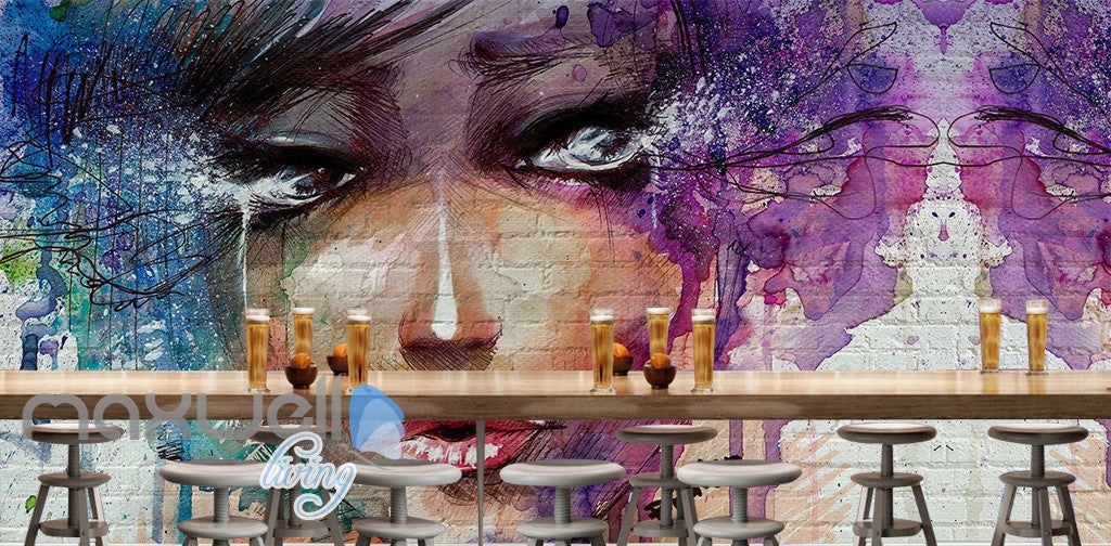 3D Graffiti Street Girl Wall Murals Wallpaper Wall Art Decals Decor IDCWP-TY-000105