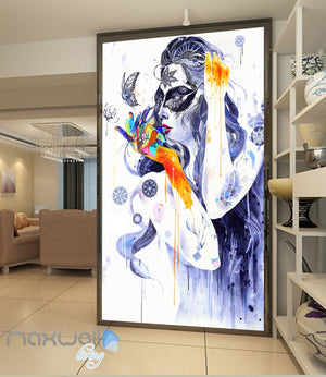 3D Graffiti Retro Lady Butterfly Wall Murals Wallpaper Wall Art Decals Decor IDCWP-TY-000106