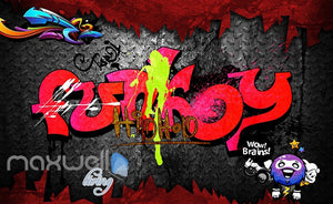 3D Graffiti Red Words Hiphop Wall Murals Wallpaper Wall Art Decals Decor IDCWP-TY-000113