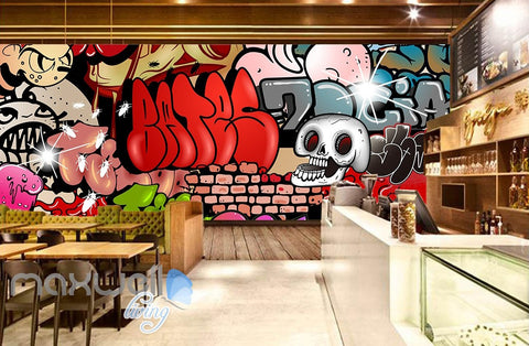 Image of 3D Graffiti Skull Letters Wall Murals Wallpaper Wall Art Decals Decor IDCWP-TY-000125