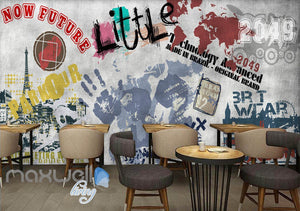 3D Graffiti Paris Tower Words Wall Murals Wallpaper Wall Art Decals Decor IDCWP-TY-000126