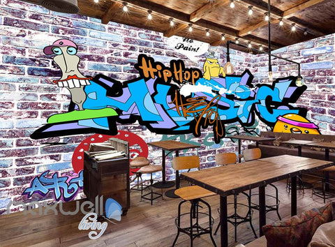 Image of 3D Graffiti Letters Bricks Wall Murals Wallpaper Wall Art Decals Decor IDCWP-TY-000133