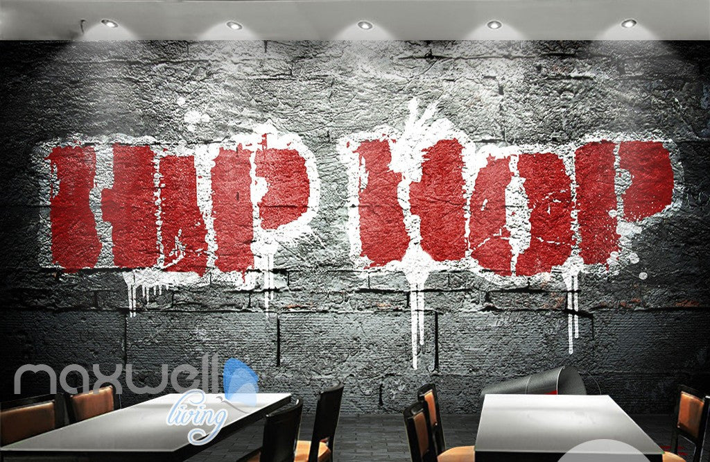 3D Graffiti Large Red Hip Hop Wall Murals Wallpaper Wall Art Decals Decor IDCWP-TY-000145