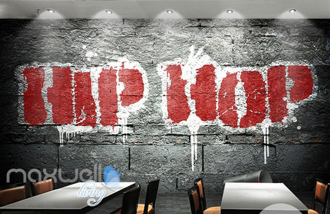 Image of 3D Graffiti Large Red Hip Hop Wall Murals Wallpaper Wall Art Decals Decor IDCWP-TY-000145