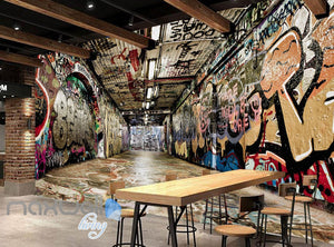 3D Graffiti Underground Tunnel Stair Wall Murals Wallpaper Wall Art Decals Decor  IDCWP-TY-000147