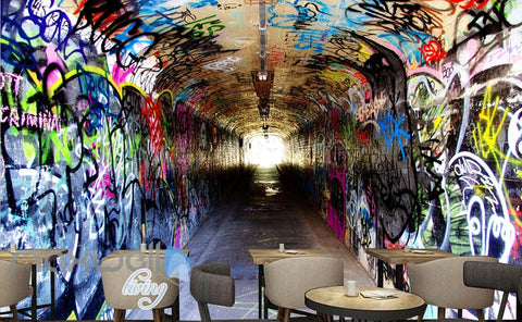 3D Graffiti Long Tunnel Letters Wall Murals Wallpaper Wall Art Prints Decals  IDCWP-TY-000149