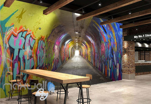 3D Graffiti Tunnel Buniess Office Wall Murals Wallpaper Wall Art Decals Prints IDCWP-TY-000151