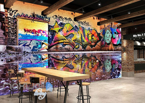 Image of 3D Graffiti Street Puddle Shade Wall Murals Wallpaper Art Decals Prints Decor IDCWP-TY-000157