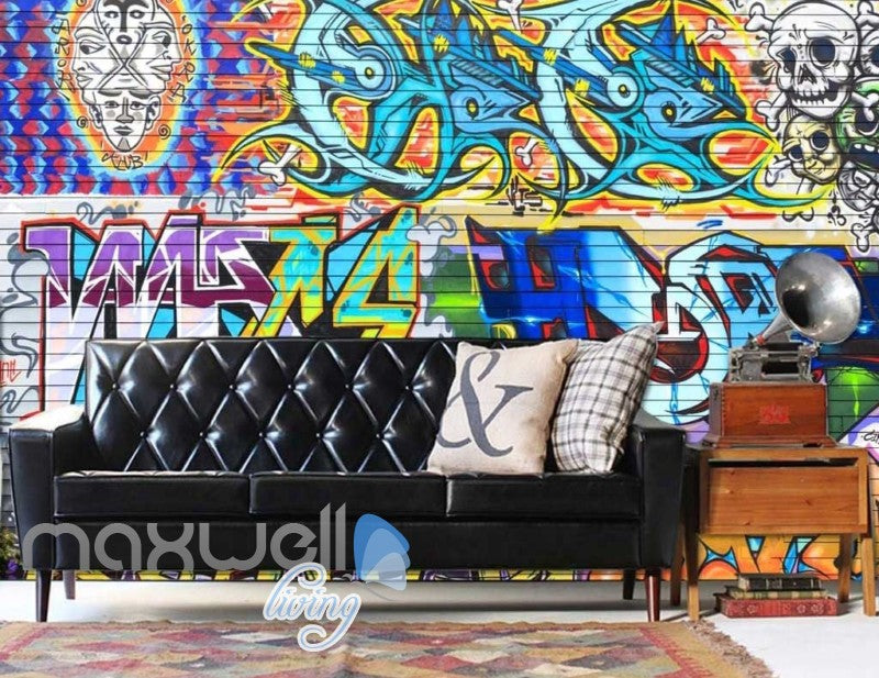 3D Graffiti Colorboard Skull Abstract Art Wall Murals Wallpaper Decals Prints IDCWP-TY-000180
