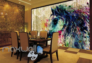 3D Graffiti Watercolor Horse Urban Art Wall Murals Wallpaper Decals Print Decor IDCWP-TY-000183