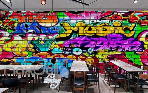 Image of 3D Graffiti Love Dance Music Street Art Wall Murals Wallpaper Decals Print Decor IDCWP-TY-000197