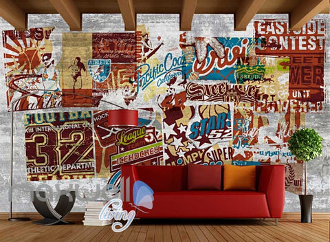 Image of 3D Graffiti Vintage Poster American Street Art Wall Murals Wallpaper Decal Print IDCWP-TY-000207