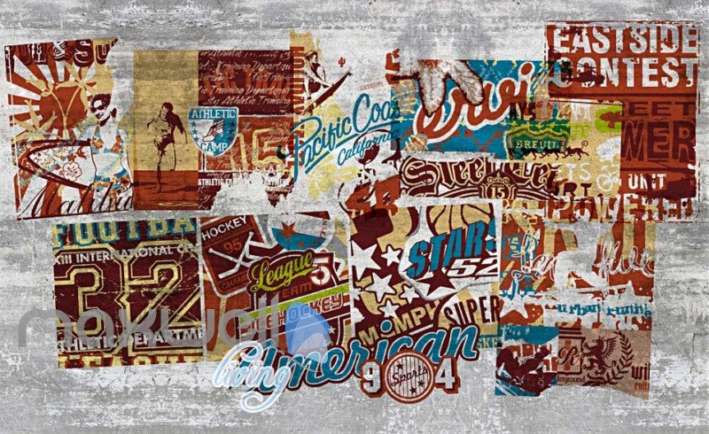 3D Graffiti Vintage Poster American Street Art Wall Murals Wallpaper Decal Print IDCWP-TY-000207