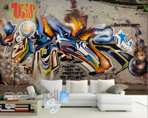 Image of 3D Graffiti Abstract Ball Boom Street Art Wall Murals Wallpaper Decals Prints IDCWP-TY-000218