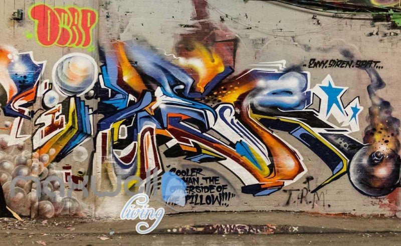 3D Graffiti Abstract Ball Boom Street Art Wall Murals Wallpaper Decals Prints IDCWP-TY-000218