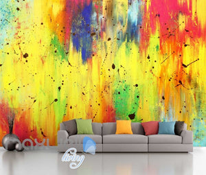 3D Graffiti Paint Yellow Green Dot Art Wall Murals Wallpaper Decals Prints Decor IDCWP-TY-000222