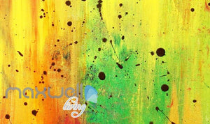 3D Graffiti Paint Yellow Green Dot Art Wall Murals Wallpaper Decals Prints Decor IDCWP-TY-000222