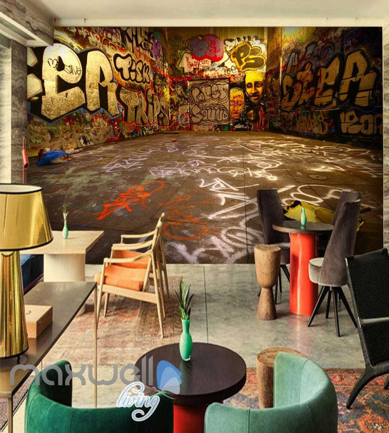 3D Graffiti Ground Abstract Letters Art Wall Murals Wallpaper Decals Print Decor IDCWP-TY-000238
