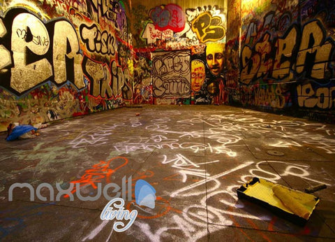 Image of 3D Graffiti Ground Abstract Letters Art Wall Murals Wallpaper Decals Print Decor IDCWP-TY-000238