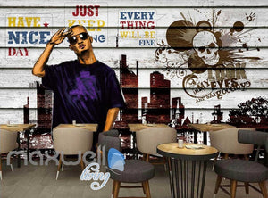3D Graffiti Rocker Skull New York Art Wall Murals Wallpaper Decals Prints Decor IDCWP-TY-000242