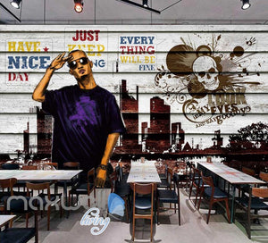 3D Graffiti Rocker Skull New York Art Wall Murals Wallpaper Decals Prints Decor IDCWP-TY-000242