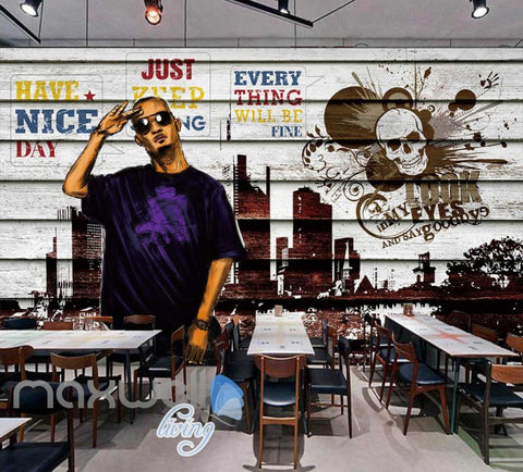 Image of 3D Graffiti Rocker Skull New York Art Wall Murals Wallpaper Decals Prints Decor IDCWP-TY-000242