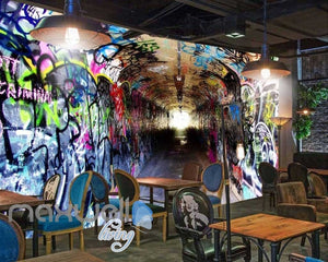 3D Graffiti Tunnel Paint Street Art Wall Murals Wallpaper Decals Prints Decor IDCWP-TY-000256
