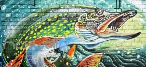 Image of 3D Graffiti Giant Eels Water Street Art Wall Murals Wallpaper Decals Print Decor IDCWP-TY-000270