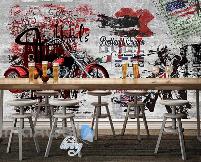3D Graffiti Motorbike Soccer Team Art Wall Murals Wallpaper Decals Prints Decor IDCWP-TY-000276