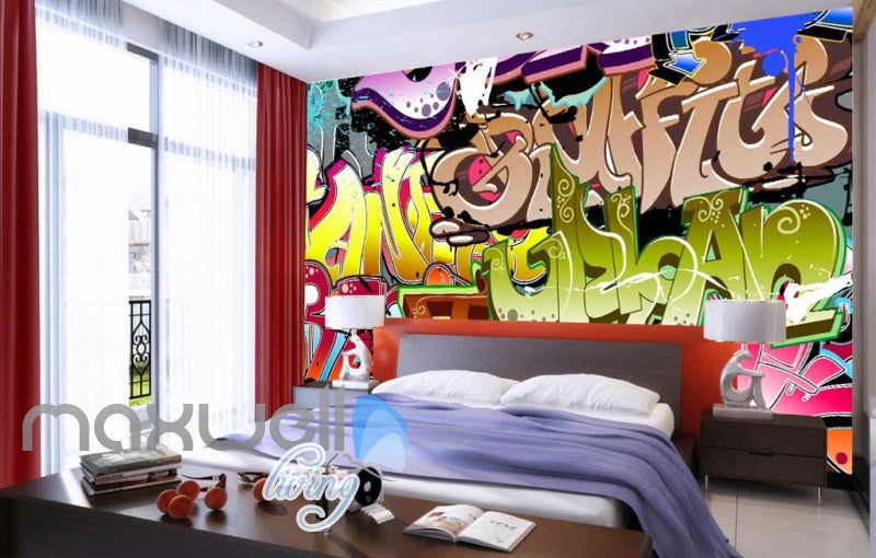 3D Graffiti Abstract Letters 284 Street Wall Murals Wallpaper Decals Print Decor IDCWP-TY-000284