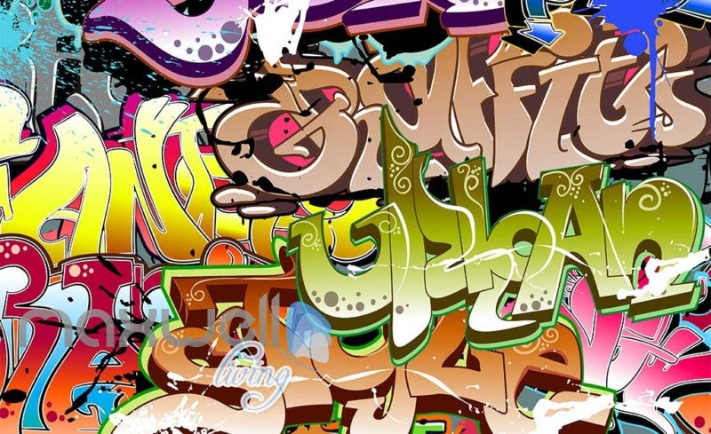 3D Graffiti Abstract Letters 284 Street Wall Murals Wallpaper Decals Print Decor IDCWP-TY-000284