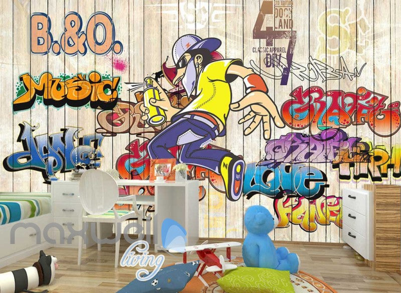 3D Graffiti Music Love Dance Street Art Wall Murals Wallpaper Decals Print Decor IDCWP-TY-000287