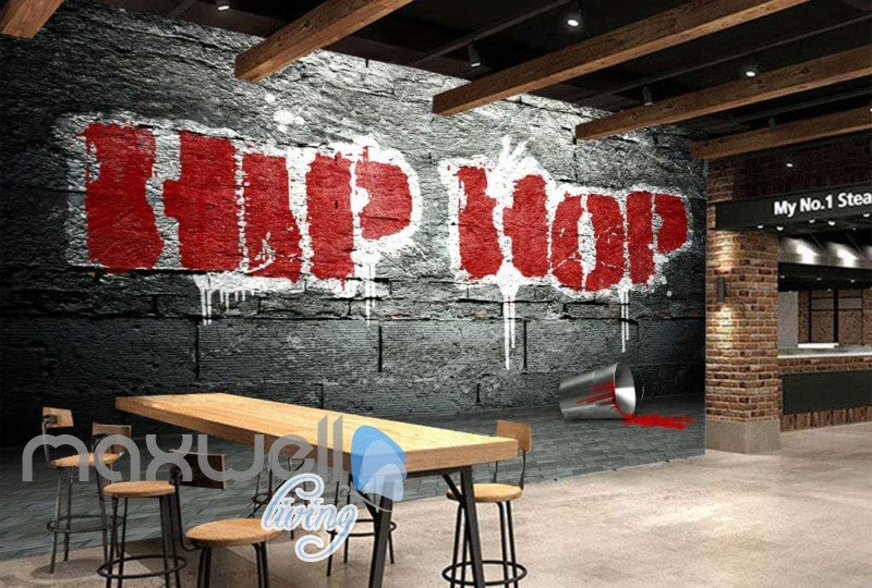 3D Graffiti Large Red Hiphop Street Art Wall Murals Wallpaper Decals Print Decor IDCWP-TY-000290