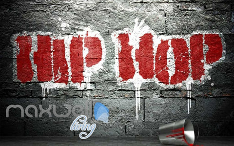 Image of 3D Graffiti Large Red Hiphop Street Art Wall Murals Wallpaper Decals Print Decor IDCWP-TY-000290