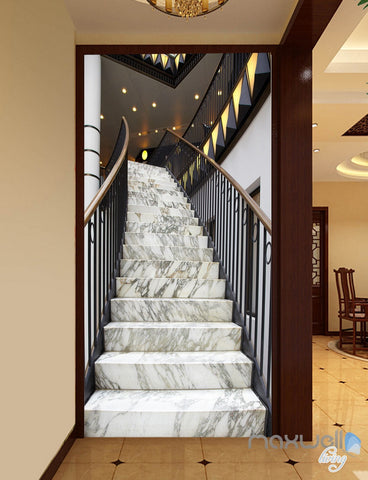 Image of 3D Modern Marble Stairs Corridor Entrance Wall Mural Decals Art Print Wallpaper 044