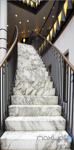 3D Modern Marble Stairs Corridor Entrance Wall Mural Decals Art Print Wallpaper 044