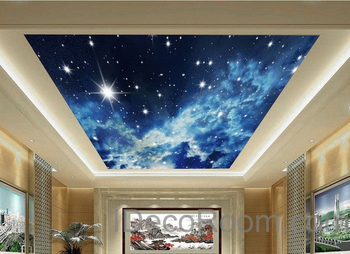 3D Starry Night Galexy Ceiling Wall Mural Wall paper Decal Wall Art Print Deco Kids wallpaper