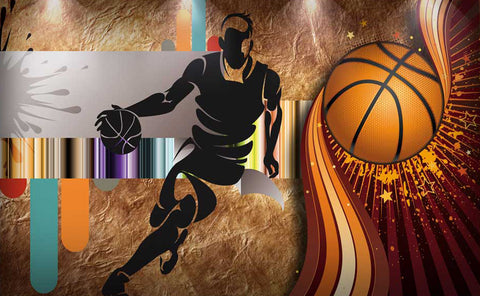 Image of 3D Basketball Sports Wall Paper Gym Decals ArtPrint Decor Wallpaper IDCWP-MX-000096